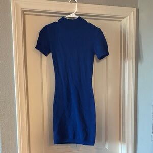 Elegant Blue Women's Sweater Dress